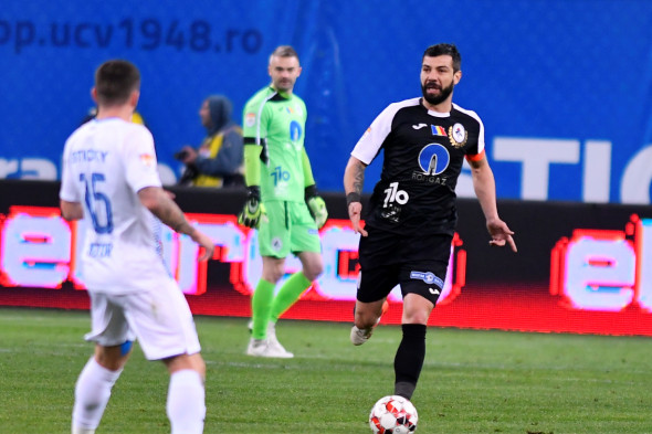 Marius Constantin, căpitanul lui Gaz Metan Mediaș, în meciul cu U Craiova / Foto: Sport Pictures