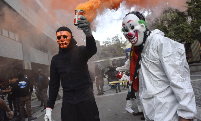 Protests In Santiago On The Second Anniversary of Piñera's Government