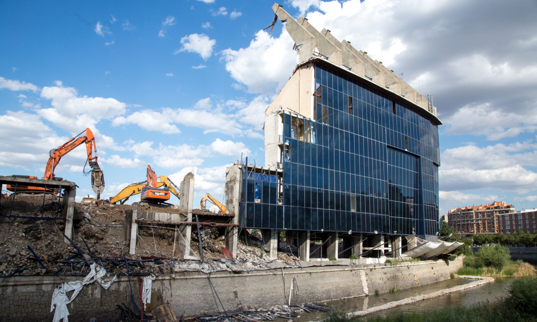 Demolition of the Vicente Calderón Stadium, Madrid, Madrid, Spain - 27 May 2020