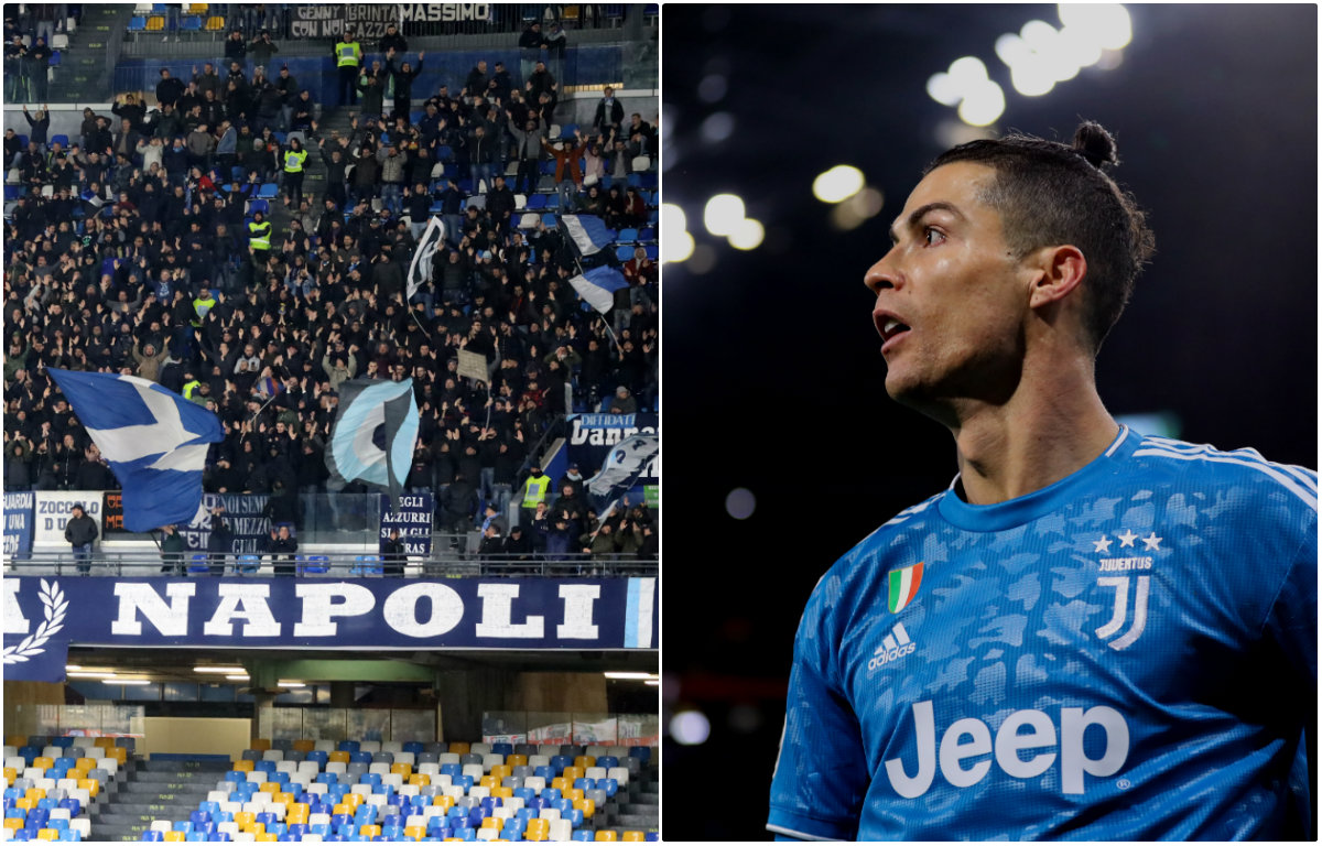 Fanii lui Napoli, gest macabru înainte de finala Cupei Italiei! Un sicriu, sigla lui Juventus și tricoul lui Ronaldo