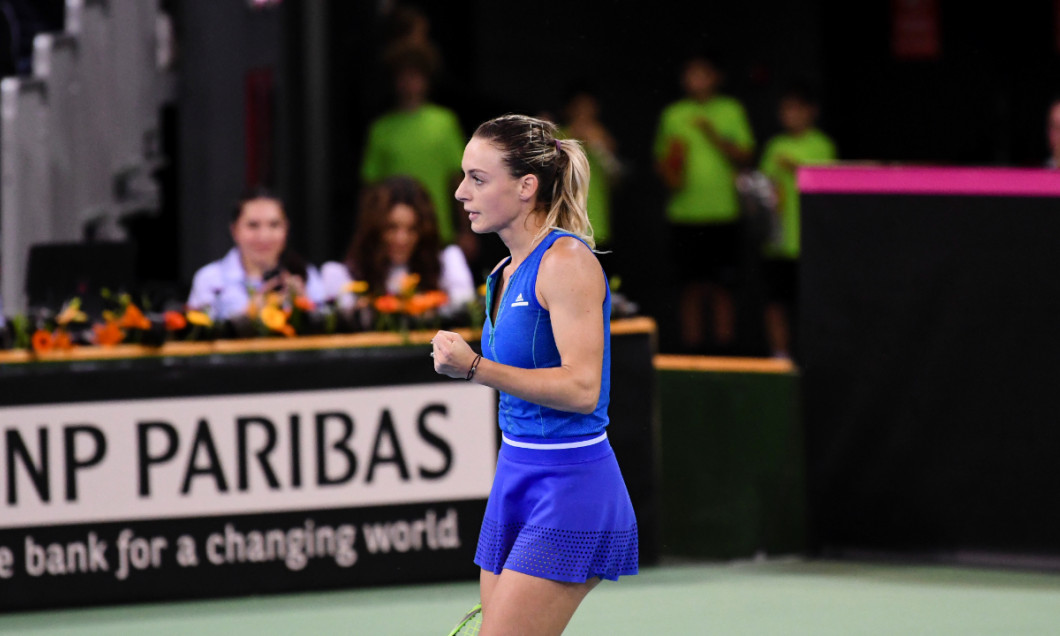 Ana Bogdan, în timpul meciului cu Ekaterina Alexandrova, din barajul de FED Cup / Foto: Sport Pictures