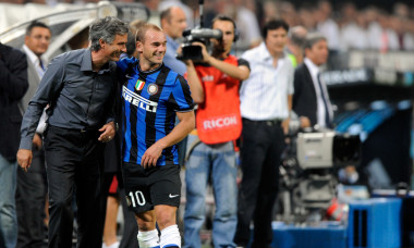 Wesley Sneijder, alături de Jose Mourinho / Foto: Getty Images