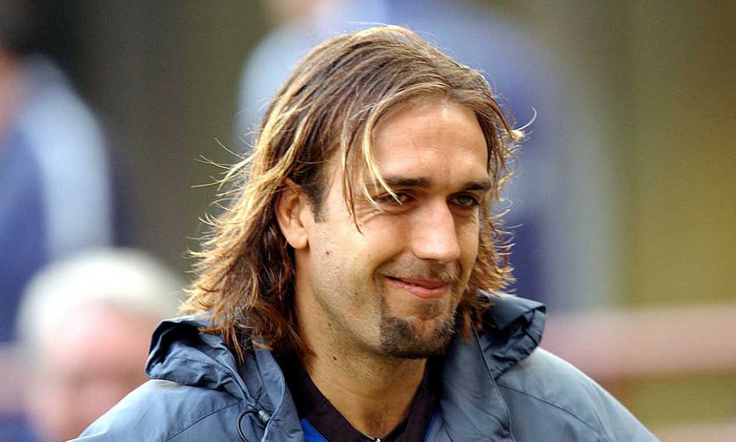 A portrait of Gabriel Batistuta of Inter Milan