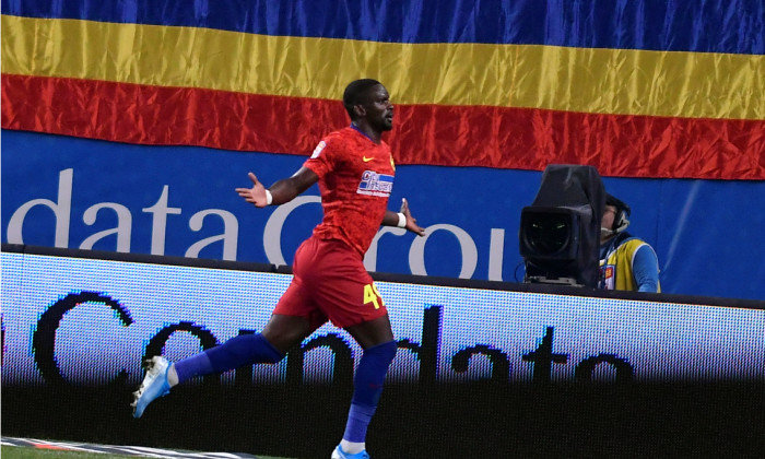 Juvhel Tsoumou, după golul marcat în meciul Craiova - FCSB / Foto: Sport Pictures