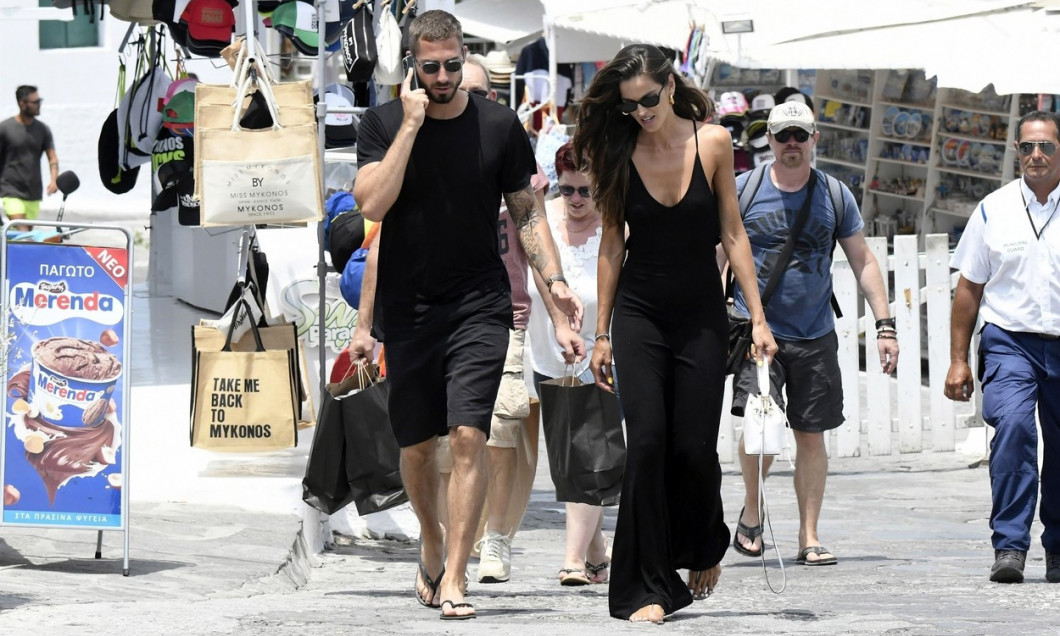 *EXCLUSIVE* Izabel Goulart and her fiance Kevin Trapp spotted enjoying a stroll through the alleys of Mykonos.