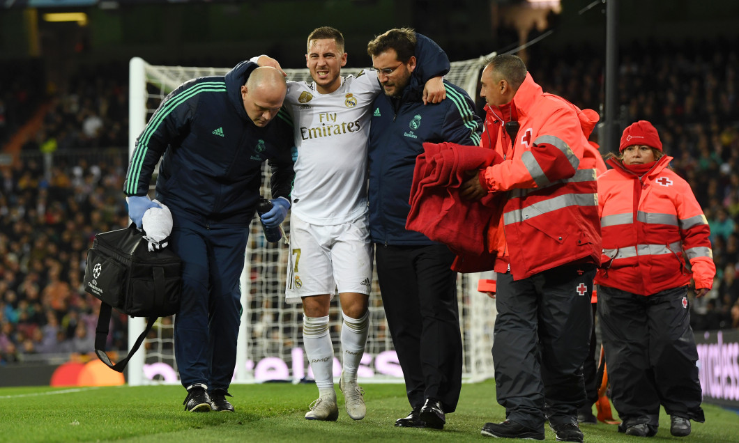 Eden Hazard, după accidentarea suferită în meciul cu PSG / Foto: Getty Images