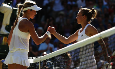 Eugenie Bouchard și Simona Halep, la Wimbledon, în 2014 / Foto: Getty Images