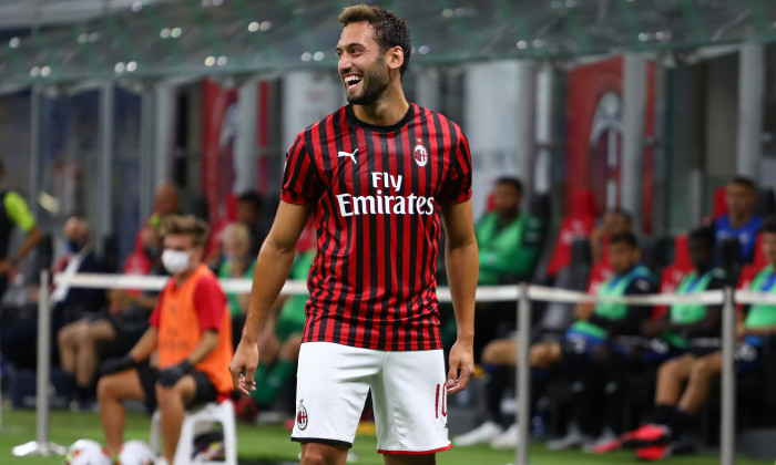 Hakan Calhanoglu, după golul marcat în poarta Atalantei / Foto: Getty Images
