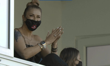 Anamaria Prodan, în tribune la un meci jucat de Hermannstadt / Foto: Captură Digi Sport