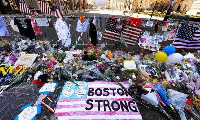 Memorials And Sunday Services Held In Honor Of Boston Marathon Bombing Victims