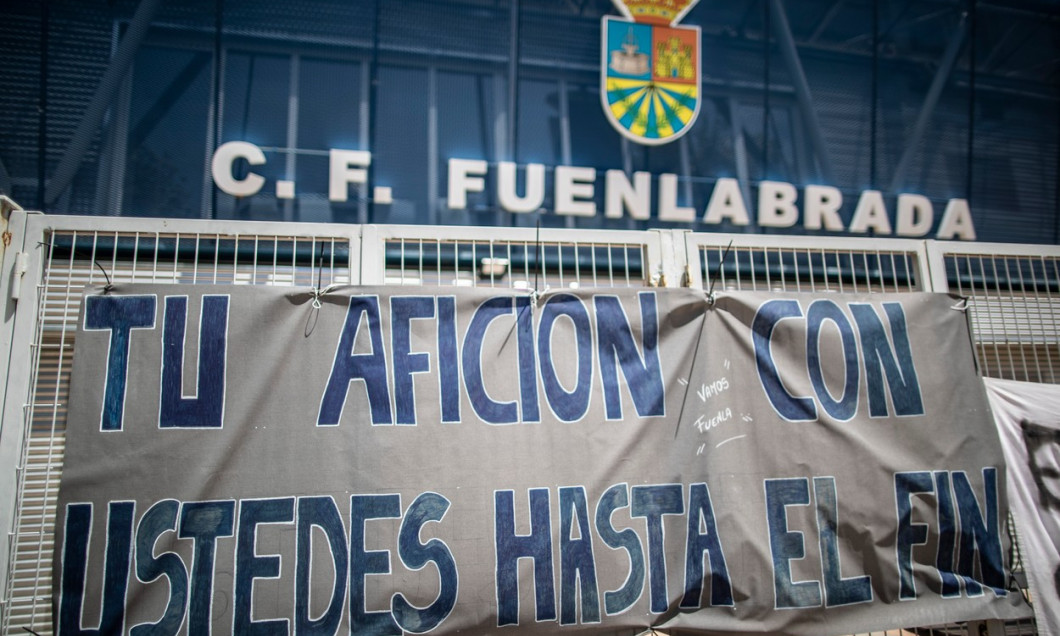 The Fernando Torres stadium in Fuenlabrada (Madrid) is filled with posters supporting his team