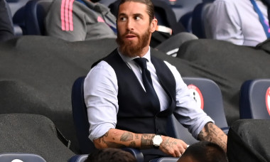 Sergio Ramos, în tribune la meciul dintre Manchester City și Real Madrid / Foto: Profimedia