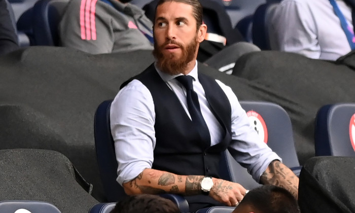 Sergio Ramos, în tribune la meciul dintre Manchester City și Real Madrid / Foto: Profimedia