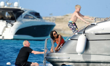 *PREMIUM-EXCLUSIVE* Boris Becker and his new girlfriend Lilian de Carvalho enjoy a day at sea in Formentera. *MUST CALL FOR PRICING*