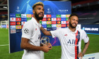 Neymar și Eric Maxim Choupo-Moting, la finalul meciului cu Atalanta / Foto: Profimedia