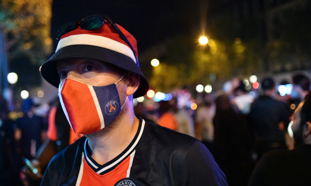 PSG fans gathered in Champs Elysee to celebrate the winning