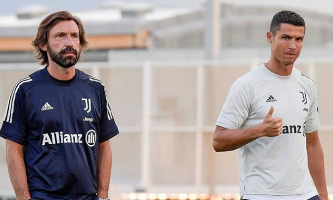 Andrea Pirlo, alături de Cristiano Ronaldo la antrenamentul lui Juventus / Foto: Instagram/Juventus