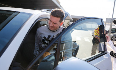 *EXCLUSIVE* Lionel Messi arrives at Barcelona airport after playing for Argentina against Venezuela