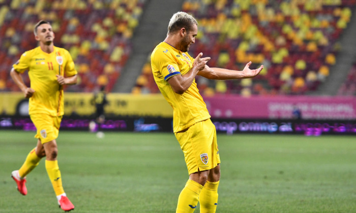 George Pușcaș, după golul marcat în meciul cu Irlanda de Nord / Foto: Sport Pictures