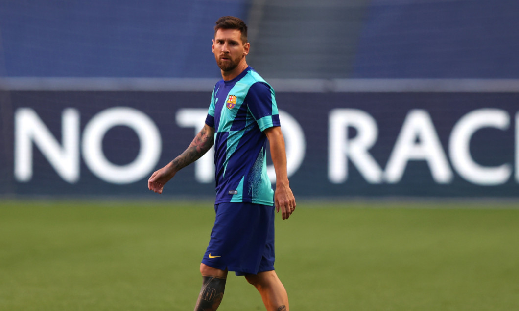 Lionel Messi, la unul dintre antrenamentele susținute de Barcelona la Lisabona / Foto: Getty Images