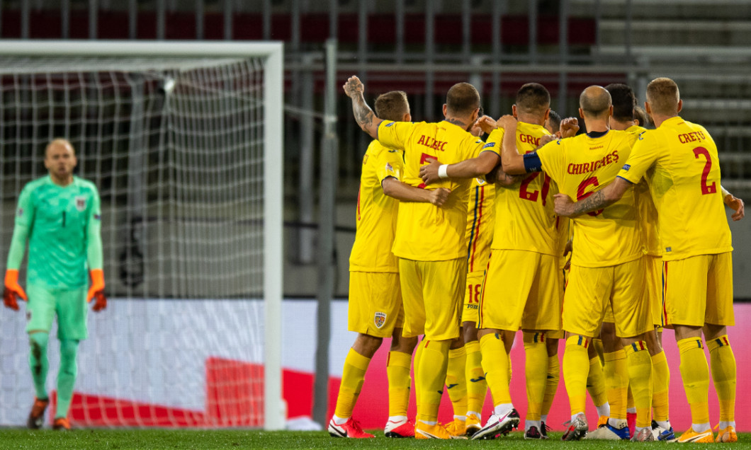 Fotbaliștii naționalei României, în timpul meciului cu Austria / Foto: Sport Pictures