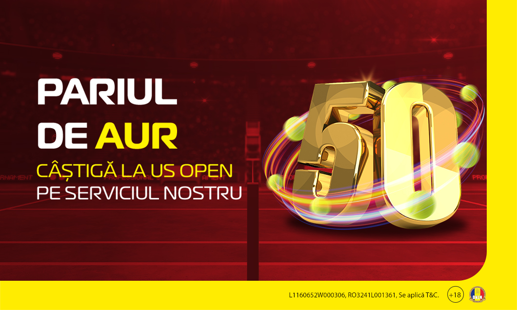 (P) La US Open câștigi la 50! Joci LIVE și ai premii nelimitate pentru biletele tale