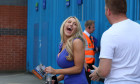 Leeds United TV Presenter Emma Louise Jones Seen Arriving At Elland Road Today Ahead Of The Game Between Leeds United FC and Stoke City FC.