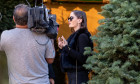 Maluma's Girlfriend Natalia Barulich seen shopping for Christmas tree's in Los Angeles, CA