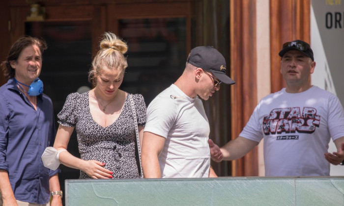 EXCLUSIVE: Serbian Real Madrid Player Luka Jovic And His Girlfriend Sofija Milosevic Take A Walk Through Madrid