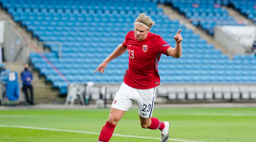 Erling Haaland, după golul marcat în poarta României / Foto: Twitter@uefanationsleague