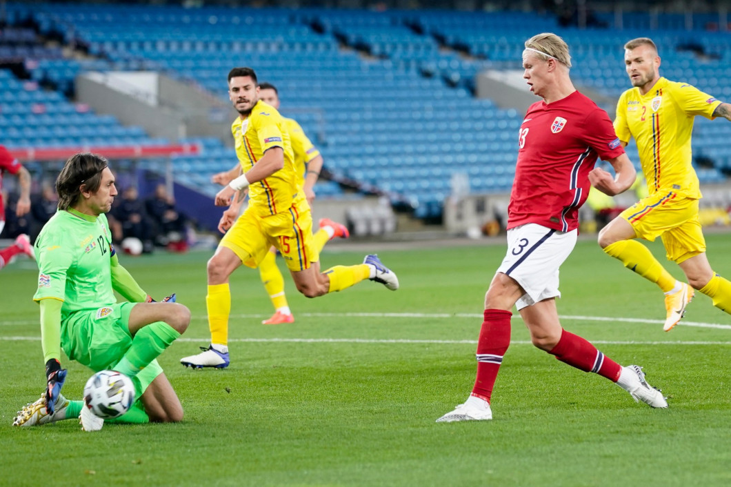 Erling Haaland, în meciul cu România / Foto: Profimedia