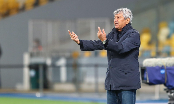 KYIV, UKRAINE - SEPTEMBER 29: coach Mircea Lucescu of Dynamo Kiev during the UEFA Champions League, Play-offs, 2nd leg match between Dynamo Kyiv and K