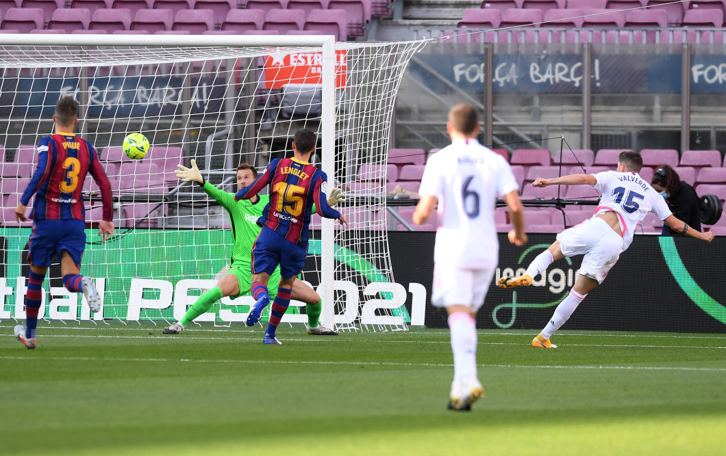 Federico Valverde a deschis scorul pentru Real Madrid cu Barcelona / Foto: Getty Images