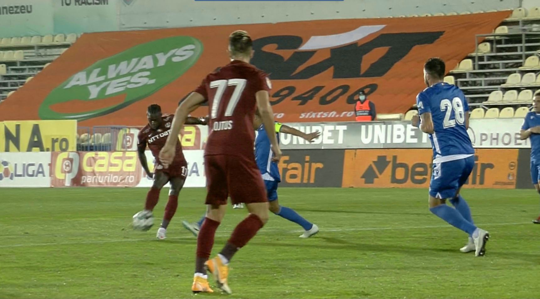 FC Voluntari - CFR Cluj 0-0, ACUM, pe Digi Sport 1. Campioana, aproape de gol. Opt schimbări în primul 11 al ardelenilor