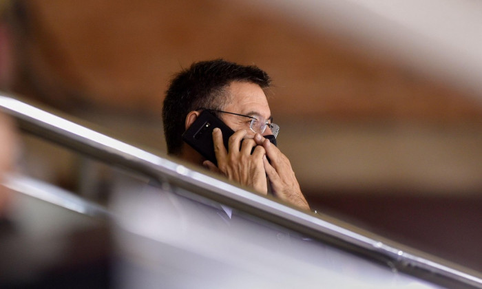 Josep Maria Bartomeu during the Turkish Airlines EuroLeague match between FC Barcelona and CSKA Moscow CAB at Palau Blaugrana on October 01, 2020 in Barcelona, Spain.