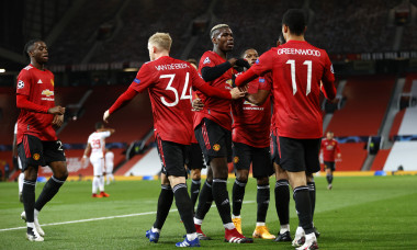 Fotbaliștii lui Manchester United, în meciul cu RB Leipzig / Foto: Getty Images