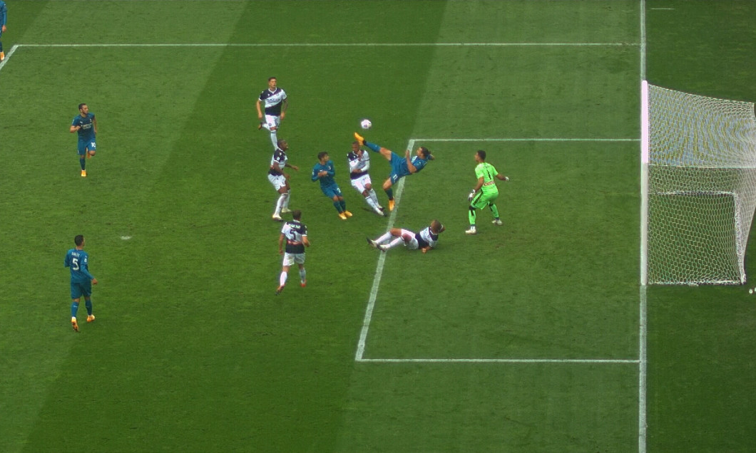 Zlatan Ibrahimovic, gol spectaculos pentru Milan la Udine / Foto: Captură Digi Sport