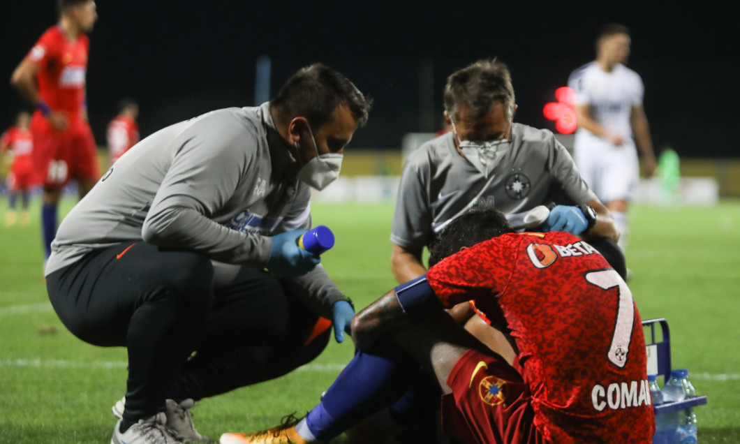 Florinel Coman, accidentat în meciul Backa Topola - FCSB / Foto: Sport Pictures