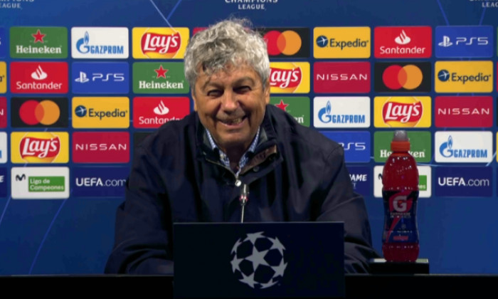 Mircea Lucescu, la conferința de presă susținută la Barcelona / Foto: Captură Digi Sport