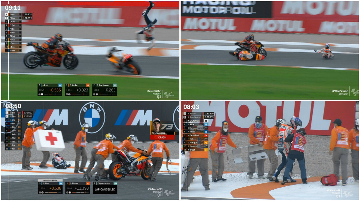 Alex Marquez a zburat de pe motocicletă. Accident teribil în MotoGP. Reacția comentatorilor: Înspăimântător!