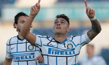Lautaro Martinez, după un gol marcat pentru Inter într-un meci cu Atalanta / Foto: Getty Images
