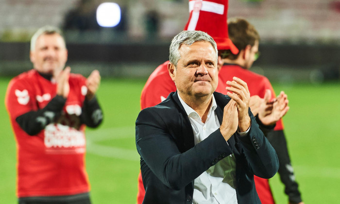 Aalborg, Denmark. 13th Oct, 2020. Head coach Albert Capellas of Denmark seen after the U21 qualifier match between Denmark and Finland at Aalborg Stadion in Aalborg. With the victory Denmark qualified for the EURO U21. (Photo Credit: Gonzales Photo/Alamy