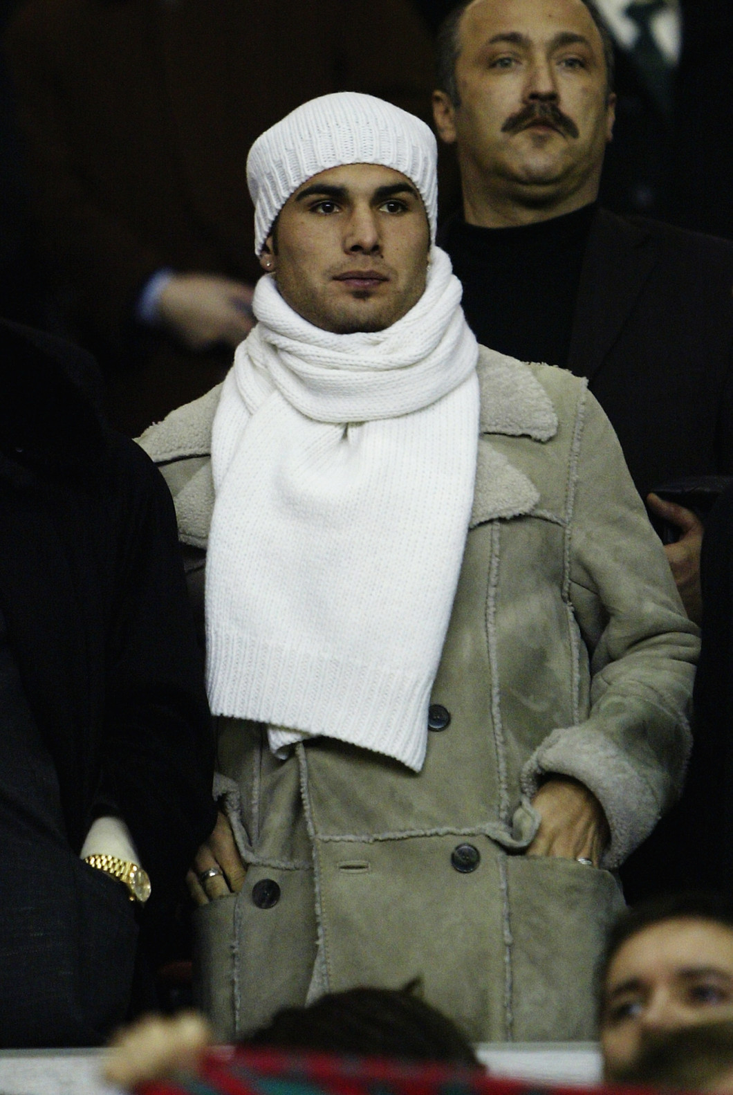 Adrian Mutu of Chelsea and Romania looks on