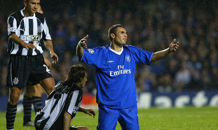 Adrian Mutu of Chelsea looks dejected