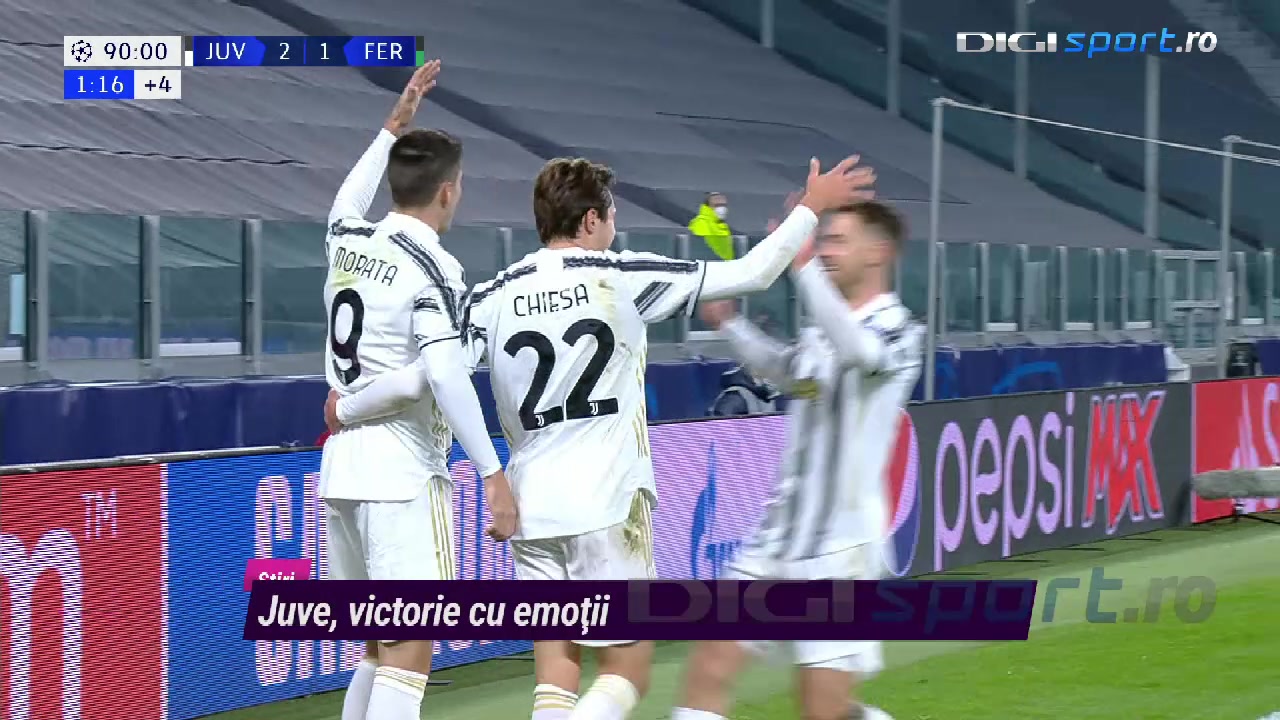 Video | Juventus – Ferencvaros 2-1. Maghiarii au condus cu 1-0! Meciul,  decis de Alvaro Morata în prelungiri