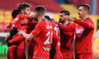 Fotbaliștii de la FCSB, după victoria de la Mediaș / Foto: Sport Pictures