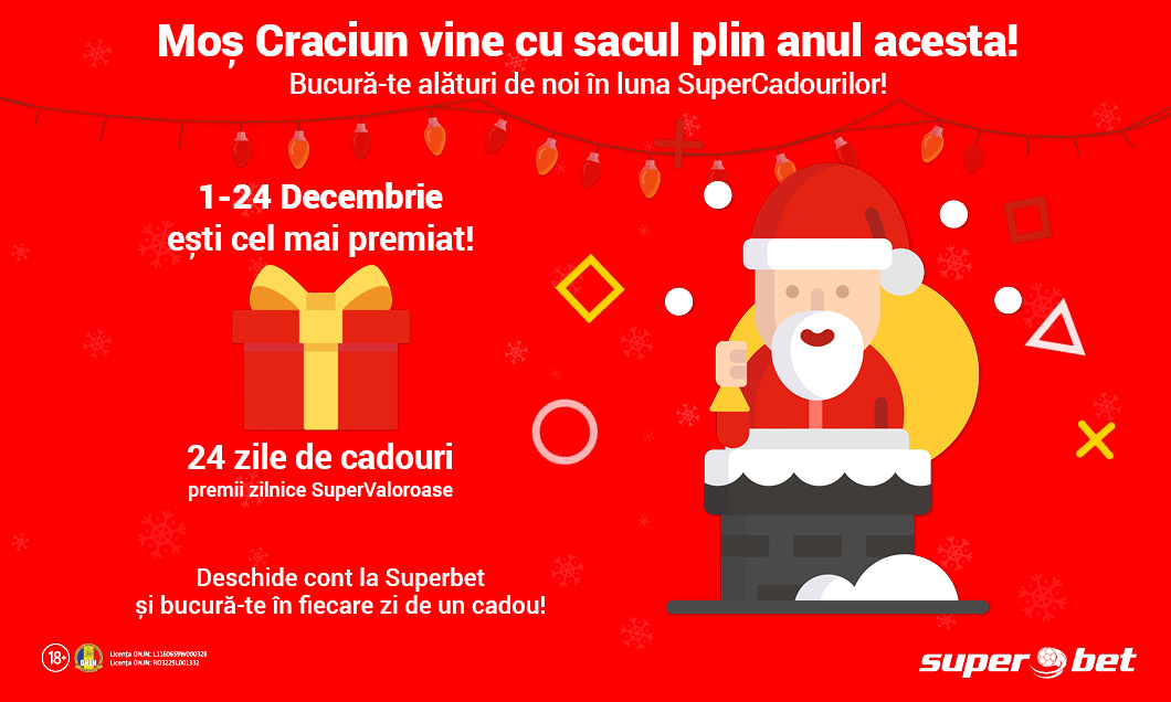 (P)Moș Crăciunul pariorilor vine cu sacul plin anul acesta! Prinde startul din SuperLuna cadourilor !