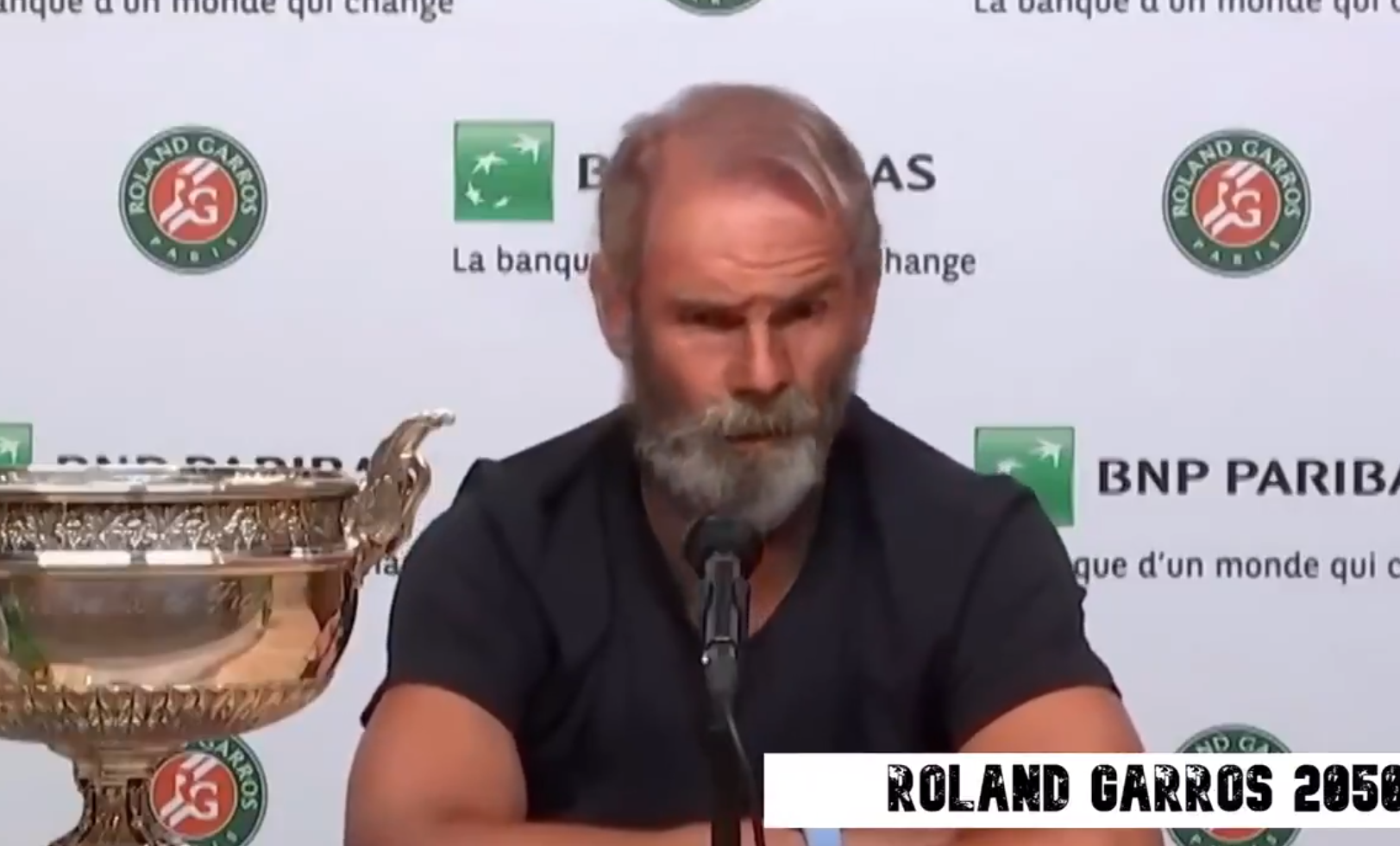 Discursul lui Rafael Nadal după ce câștigă al 38-lea titlu la Roland Garros, în 2050