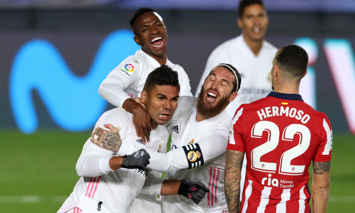 Casemiro a deschis scorul pentru Real Madrid în meciul cu Atletico Madrid / Foto: Getty Images