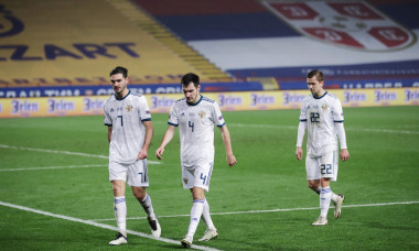 Fotbaliștii naționalei Rusiei, după meciul cu Serbia, pierdut 0-5 în Liga Națiunilor / Foto: Profimedia